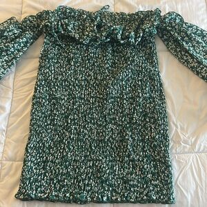 Off the shoulder ribbed mini dress